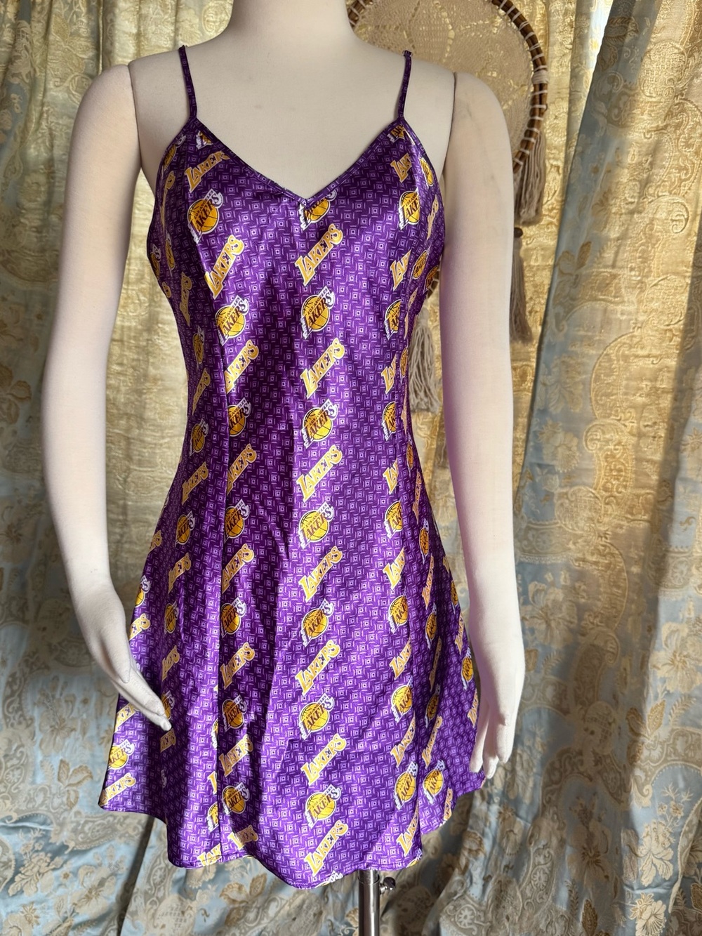 Purple Los Angeles Lakers Satin Slip Dress